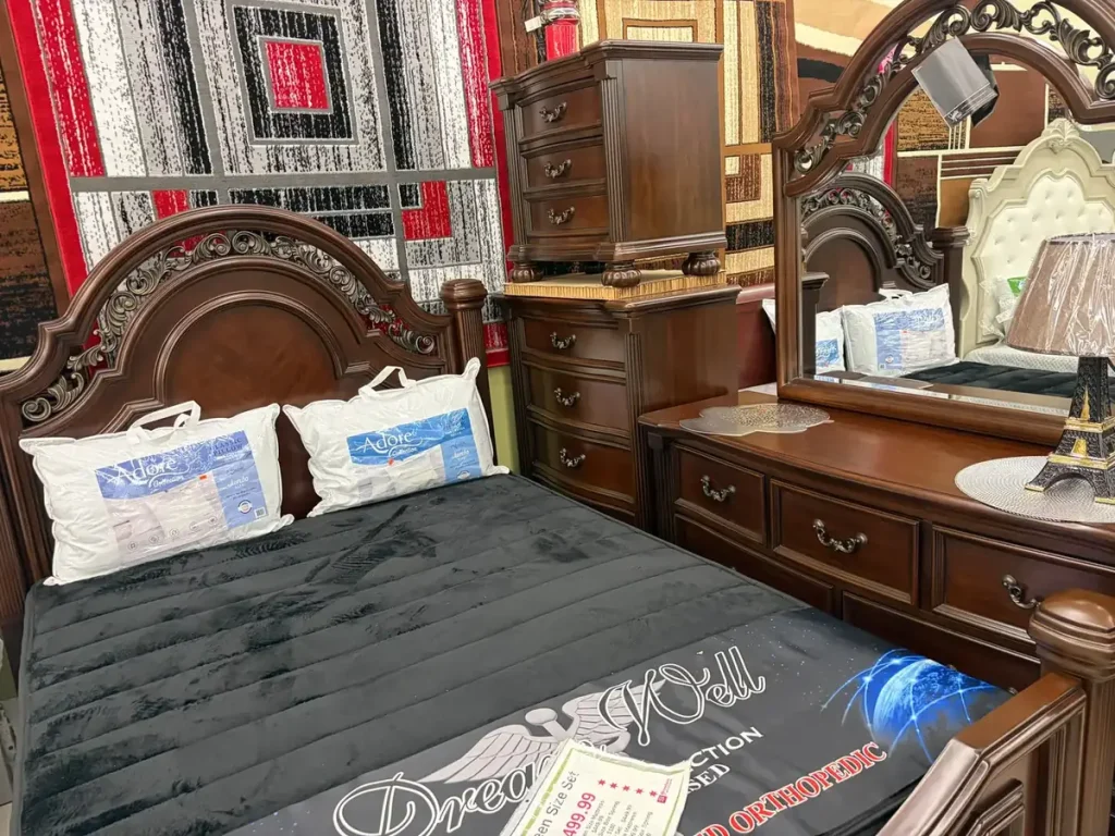 Cherry Carved Bedroom Set