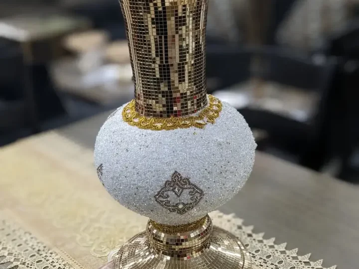 Gold & White Decorative Vase