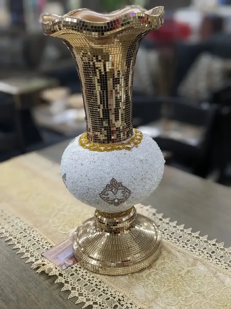 Gold & White Decorative Vase