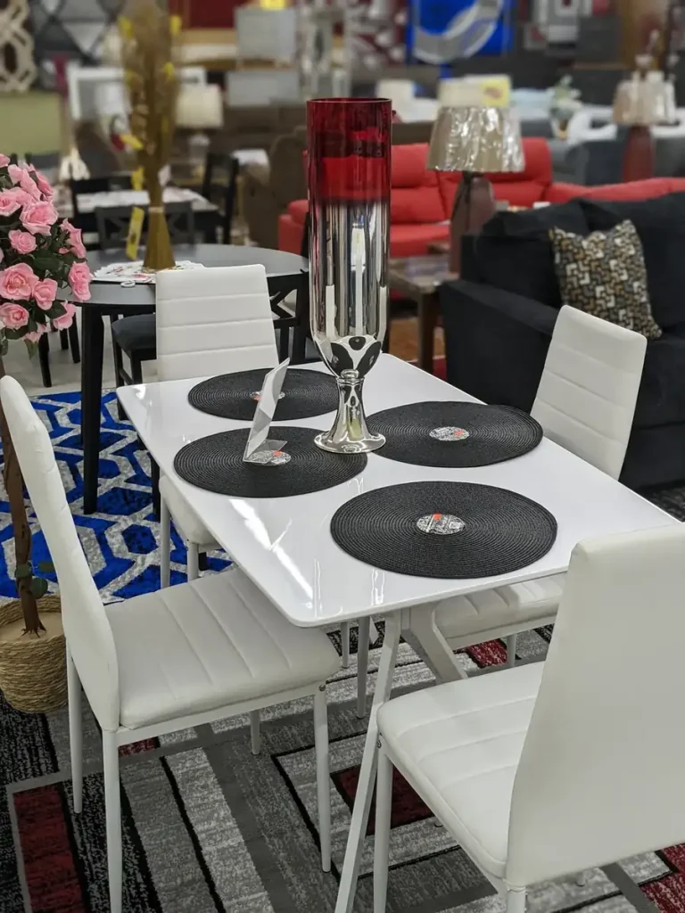 White Glass Dining Set